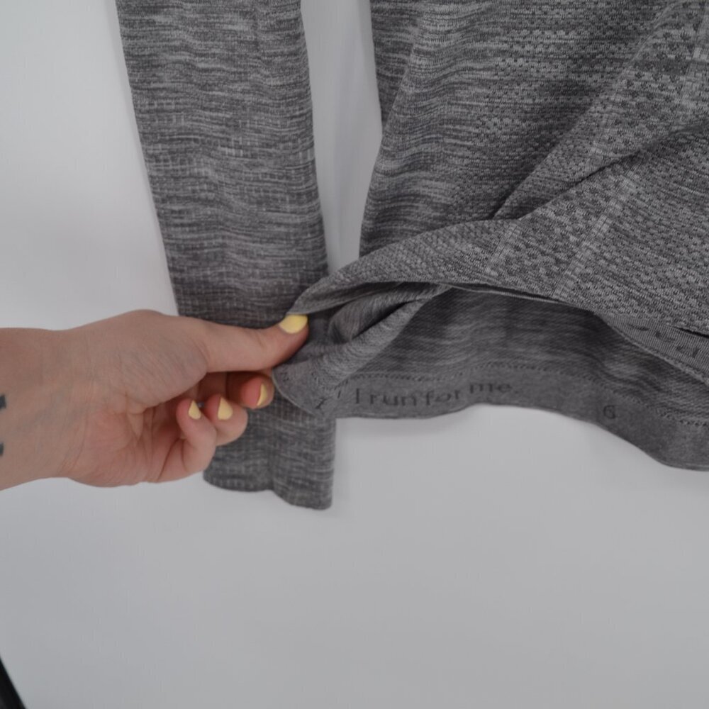 Lululemon Swiftly Tech Long Sleeve Crew Top Slate Grey White Running Women's 6 - Picture 8 of 8